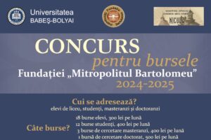 Fundaţia „Mitropolitul Bartolomeu” oferă 34 de burse studiu pentru anul şcolar şi universitar 2024-2025 | Comunicat de presă