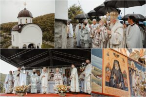 Biserica Mănăstirii Pantocrator din Beclean, pusă sub ocrotirea Sf. Paisie Aghioritul, sfințită de trei ierarhi